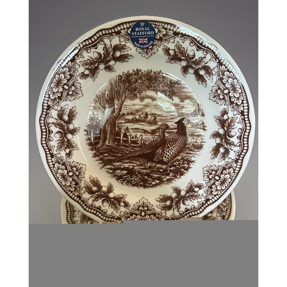 1 NWT Royal Stafford Brown 11" Pheasant Dinner Plates Thanksgiving England